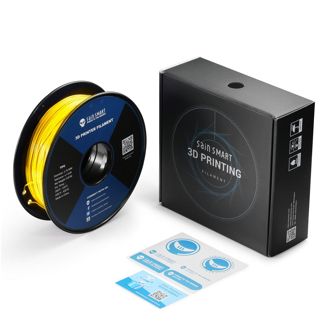 Neon color TPU filament bundle, 1.75mm