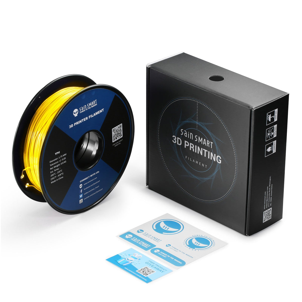 Neon color TPU filament bundle, 1.75mm