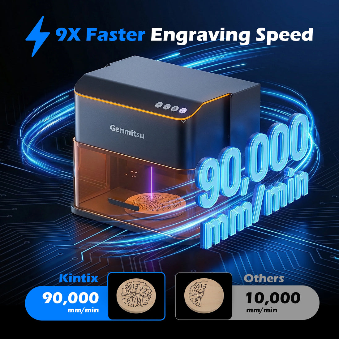 Kintix hybrid galvo laser engraver, enclosed
