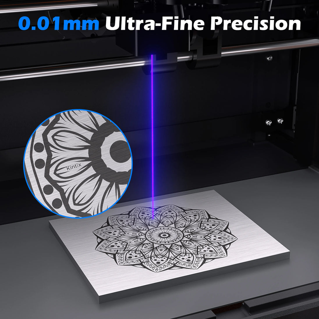 Kintix hybrid galvo laser engraver, enclosed