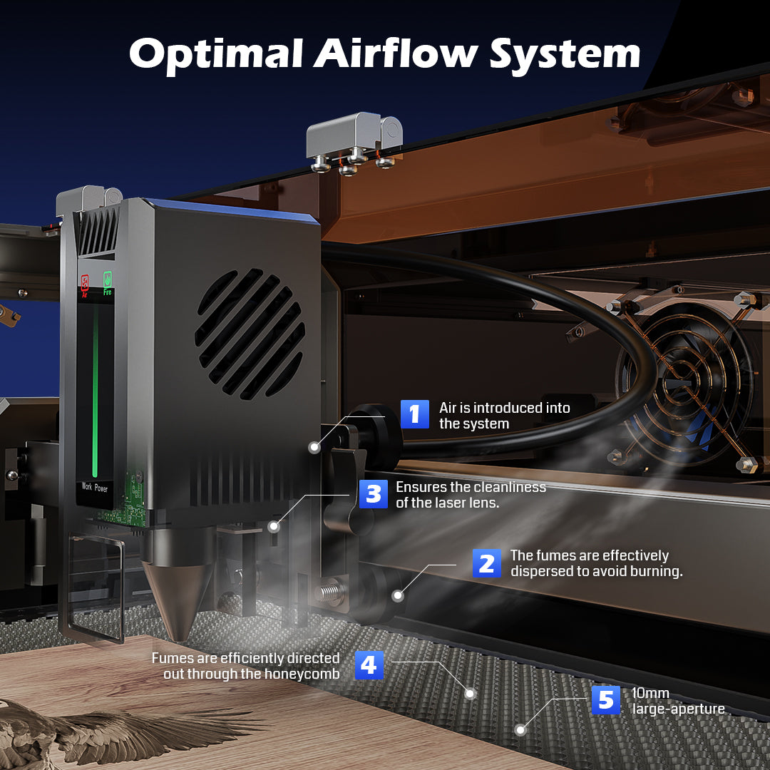 L8 high speed all-in-one laser engraving machine with air assist