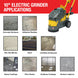 10" Electric Concrete Floor Grinder 1.5HP Motor for Smoothing, Floor Prep, Coatings - view 5