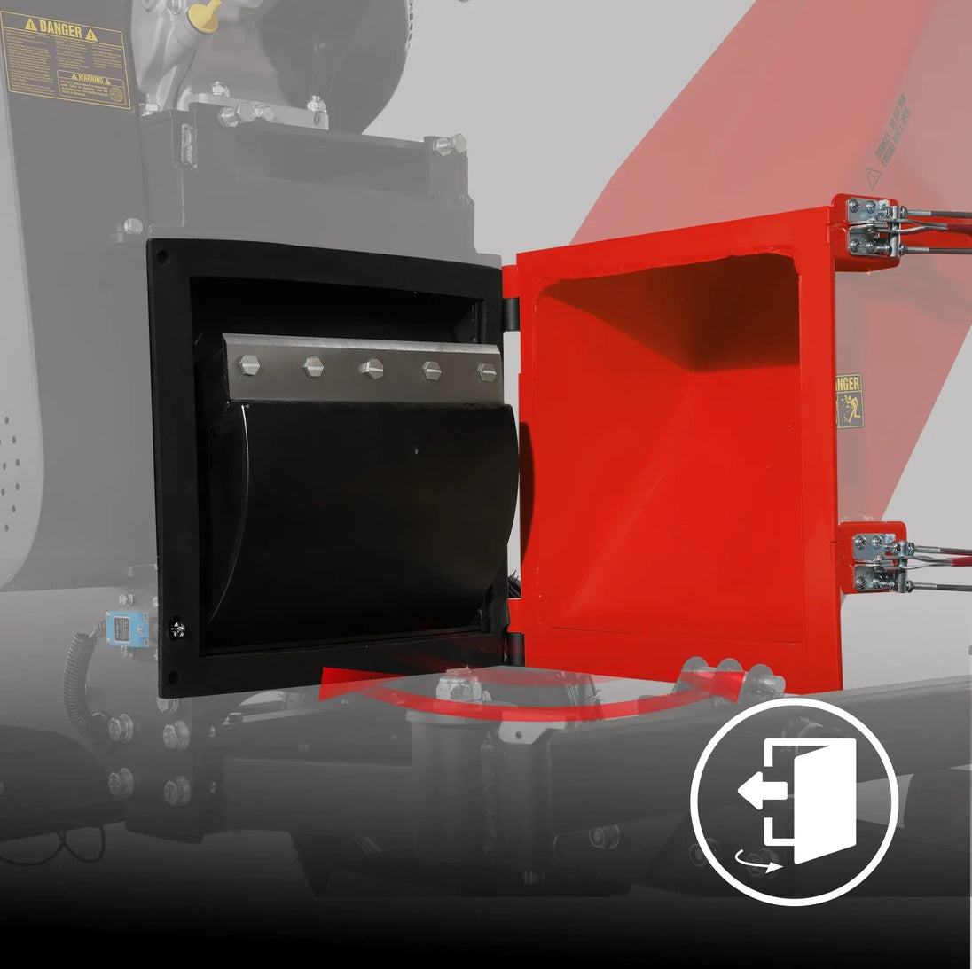 MechMaxx 6-inch wood chipper feed chute