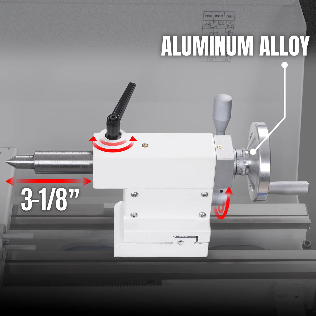 MechMaxx Metal Lathe Machine with DRO 11'' x 30'' High Precision Benchtop 0-2000 RPM Brushless Motor Variable Speed Metal Working Machine 2HP Small Lathe without Stand 1130VD - view 6