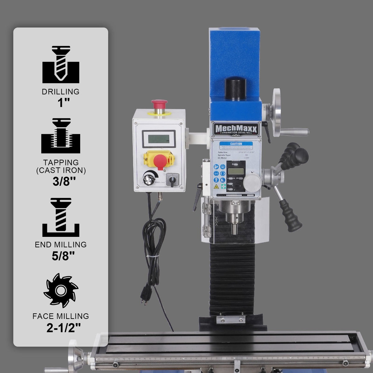 MechMaxx 11" x 30" Combination Lathe/Mill/Drill Machine — 2HP, 1130VC