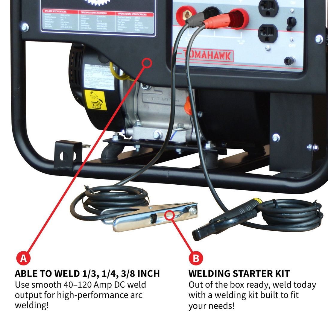 120 Amp Engine Driven Welder Generator 2200 Watt 7 HP Gas Powered - view 6