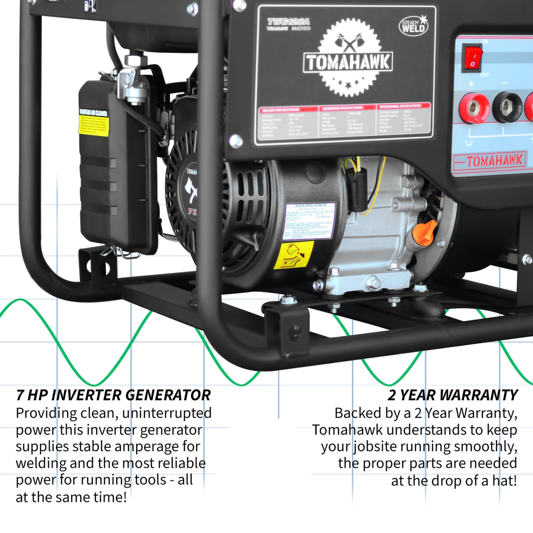 120 Amp Engine Driven Welder Generator 2200 Watt 7 HP Gas Powered - view 5