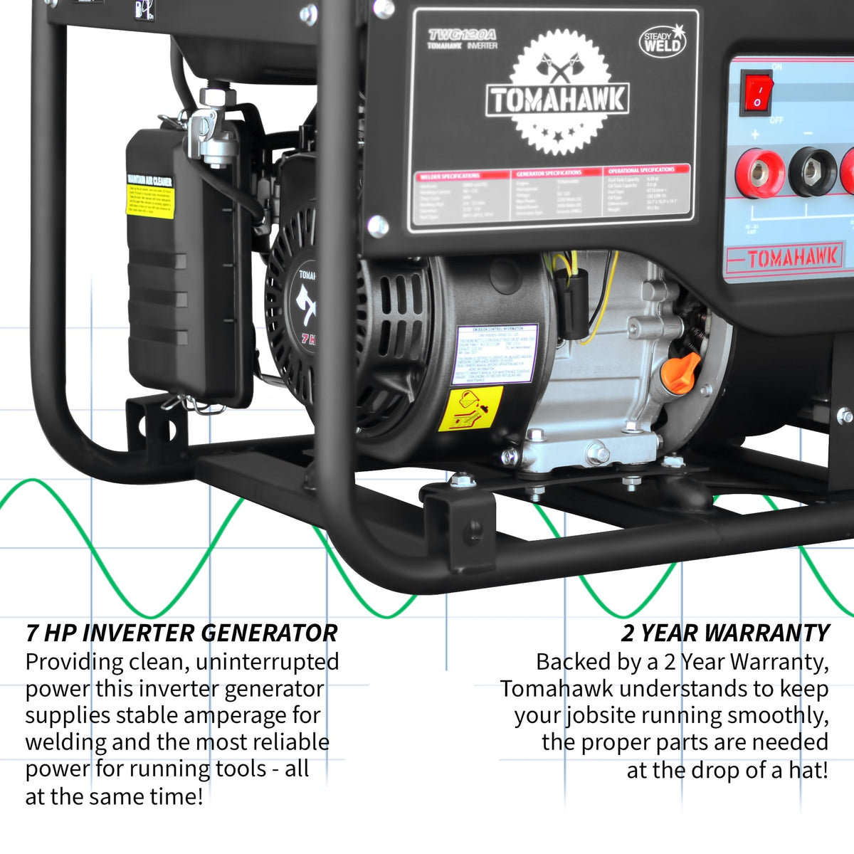 120 Amp Engine Driven Welder Generator 2200 Watt 7 HP Gas Powered - view 5