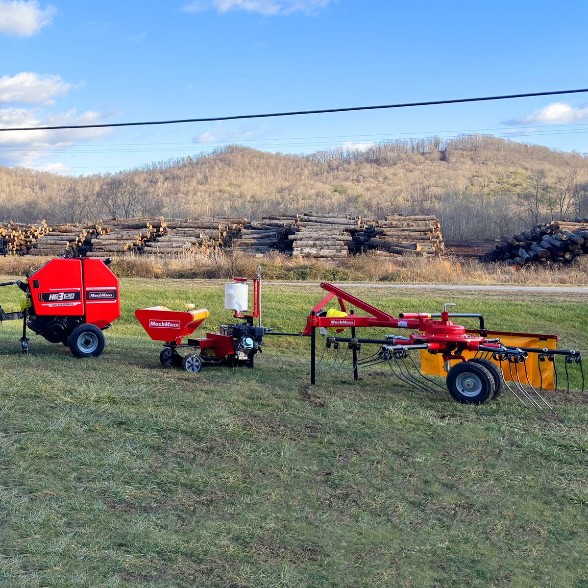 MechMaxx Hay Baler & Hay Wrapper & Hay Rake Tedder Bundle, HB3120, HW20, HT100 - view 2