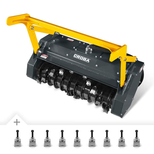 MechMaxx 37" Drum Forestry Mulcher — Mini Skid Steer Attachment