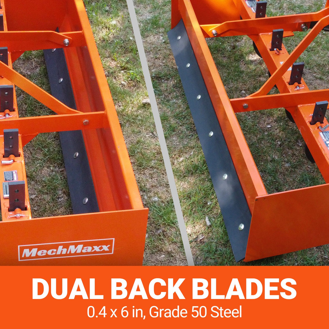 MechMaxx 72" Box Blade Scraper with 6 Shanks 3 Point Hitch Tractor Attachment, BB72 - view 3