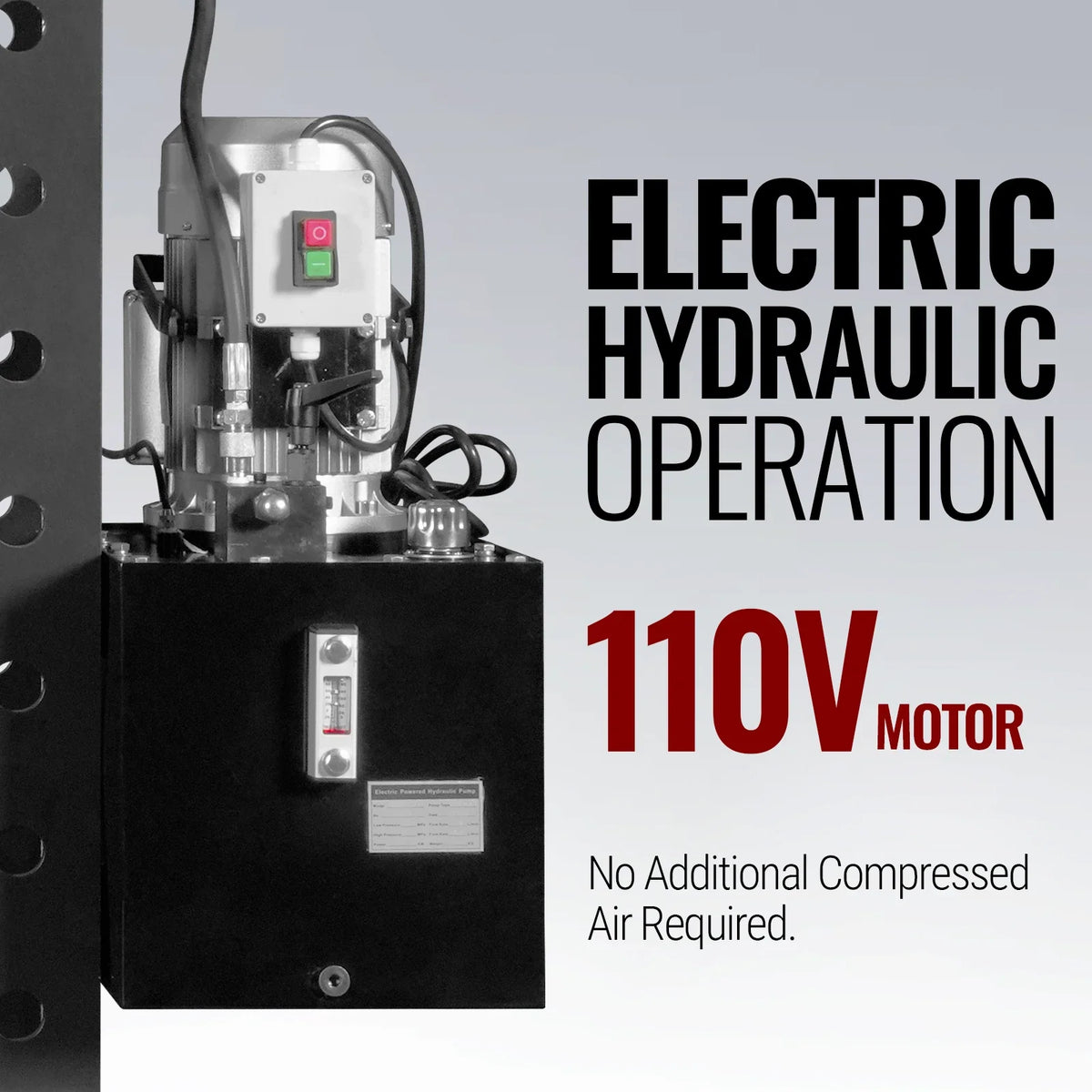 MechMaxx 100 Ton H-Frame Electric Hydraulic Shop Press with Hand Winch, 110V Motor, Fully Welded Steel Frame, Safety Guard, HSP100E - view 6