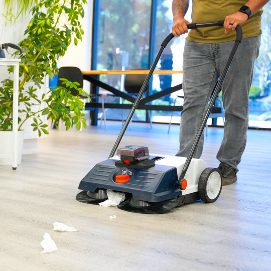 22" Battery Powered Push Sweeper With Double Brush System 18V Lithium-Ion - view 2