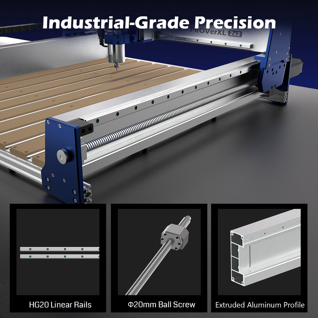 PROVerXL 2x2 pre-assembled CNC router with ball screw drive