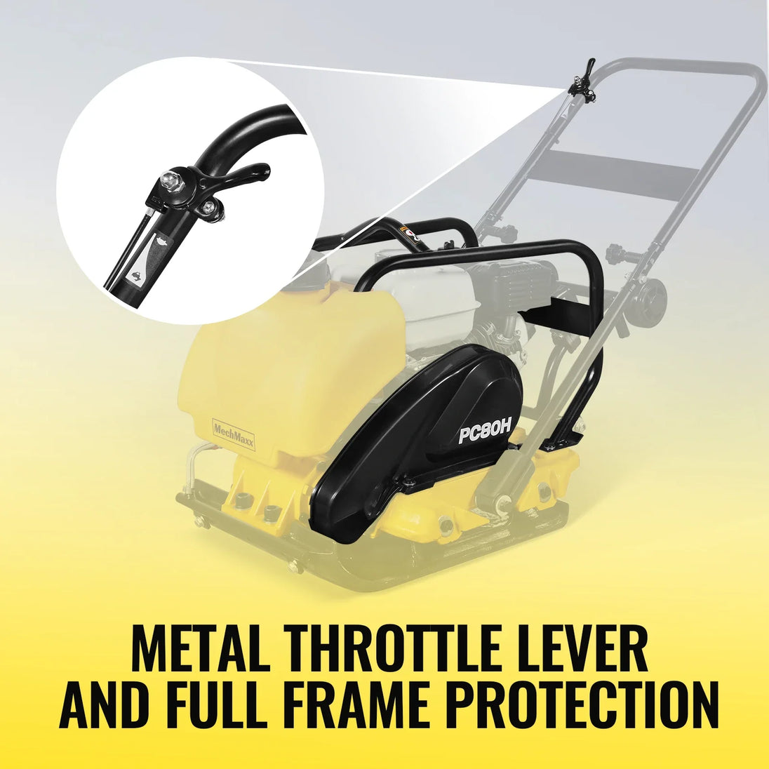 MechMaxx Honda GX160 Vibratory Plate Compactor with Wheel Kit, 3150 lb Centrifugal Force for Soil, Gravel, Asphalt and Paver Base, PC80H - view 6