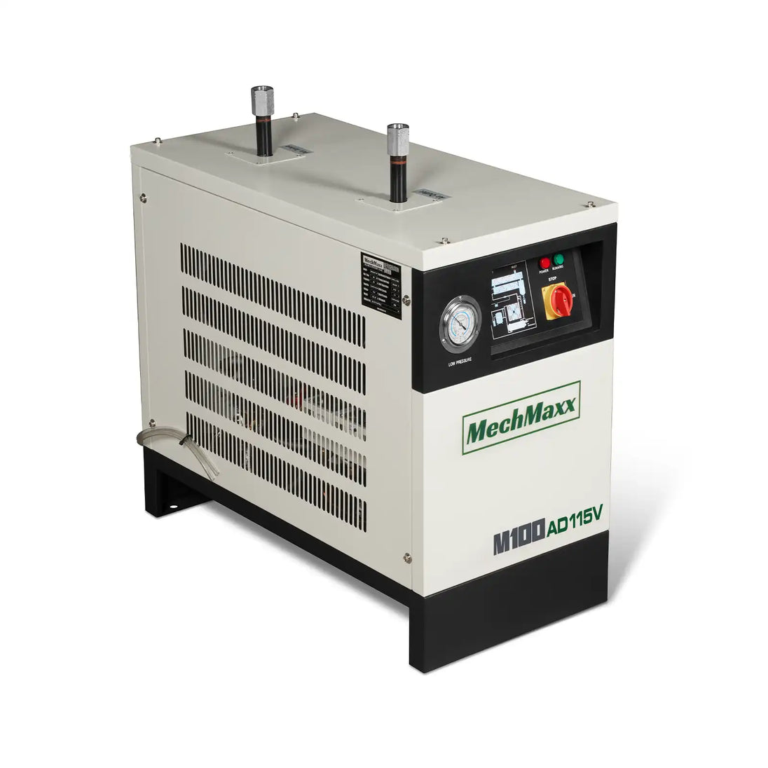 MechMaxx High Inlet Refrigerated Air Dryer 100 CFM, Max 176°F Inlet Temperature Compressed Air Dryer, 120V 0.75KW, 35.6°F Dew Point, Max 145 PSI, Dual Electronic & Manual Drain, Intelligent Control