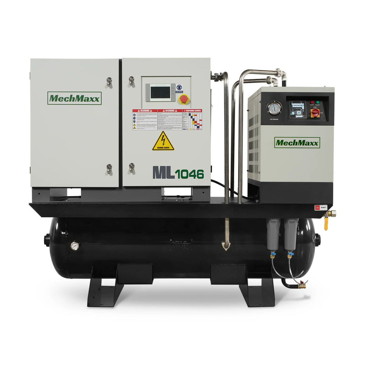MechMaxx 10HP Combined Rotary Screw Air Compressor with Dryer & 66-Gal ASME Tank | 32 CFM, 116 PSI, 460V 3-Phase - Industrial Grade - view 3