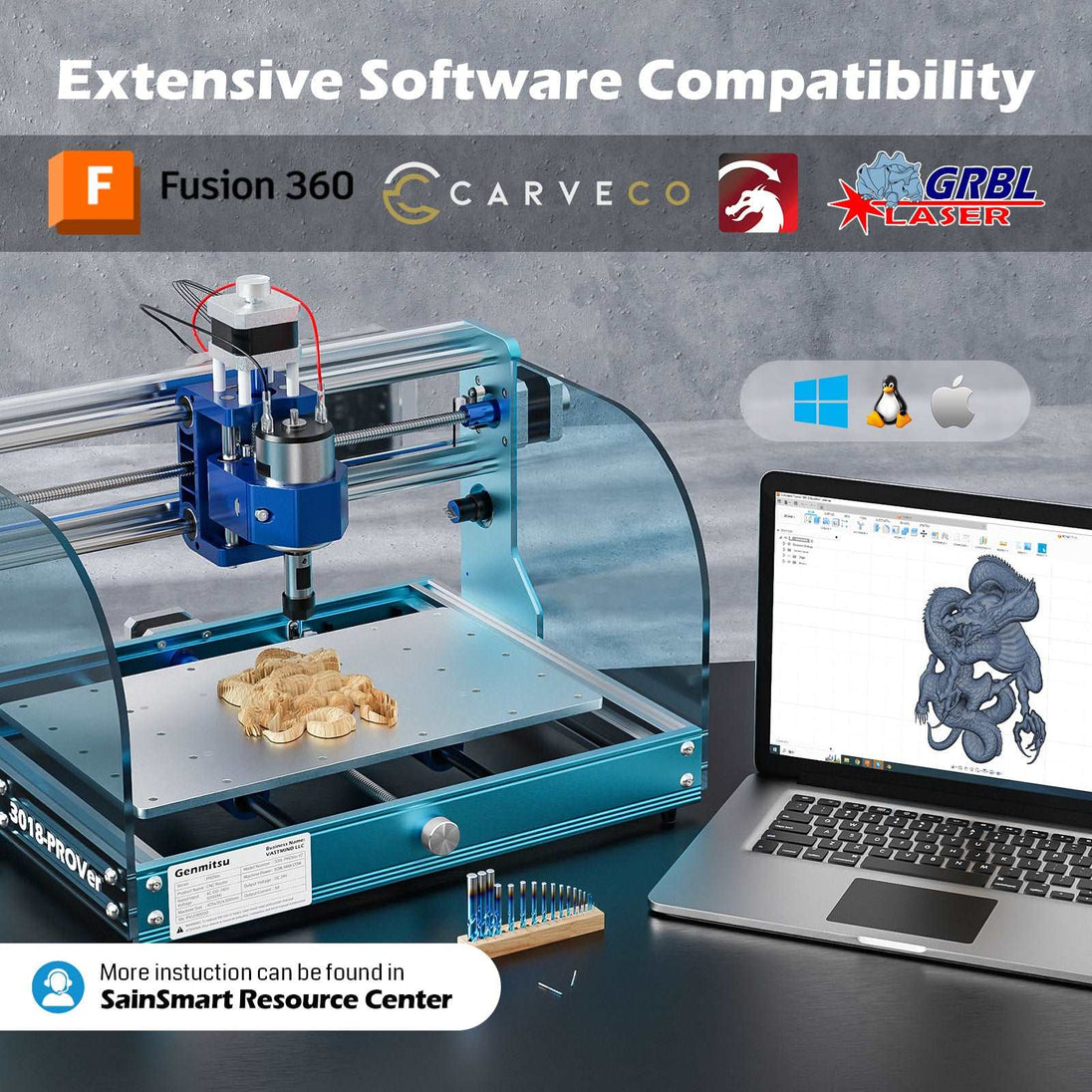 3018-PROVer V2 semi-assembled desktop CNC router kit