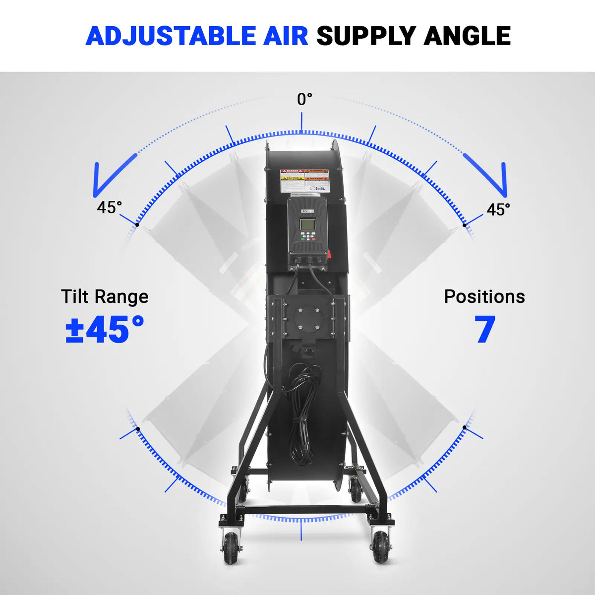 MechMaxx 59" Portable Industrial Floor Fan, Tiltable — Variable-Speed PMSM Motor