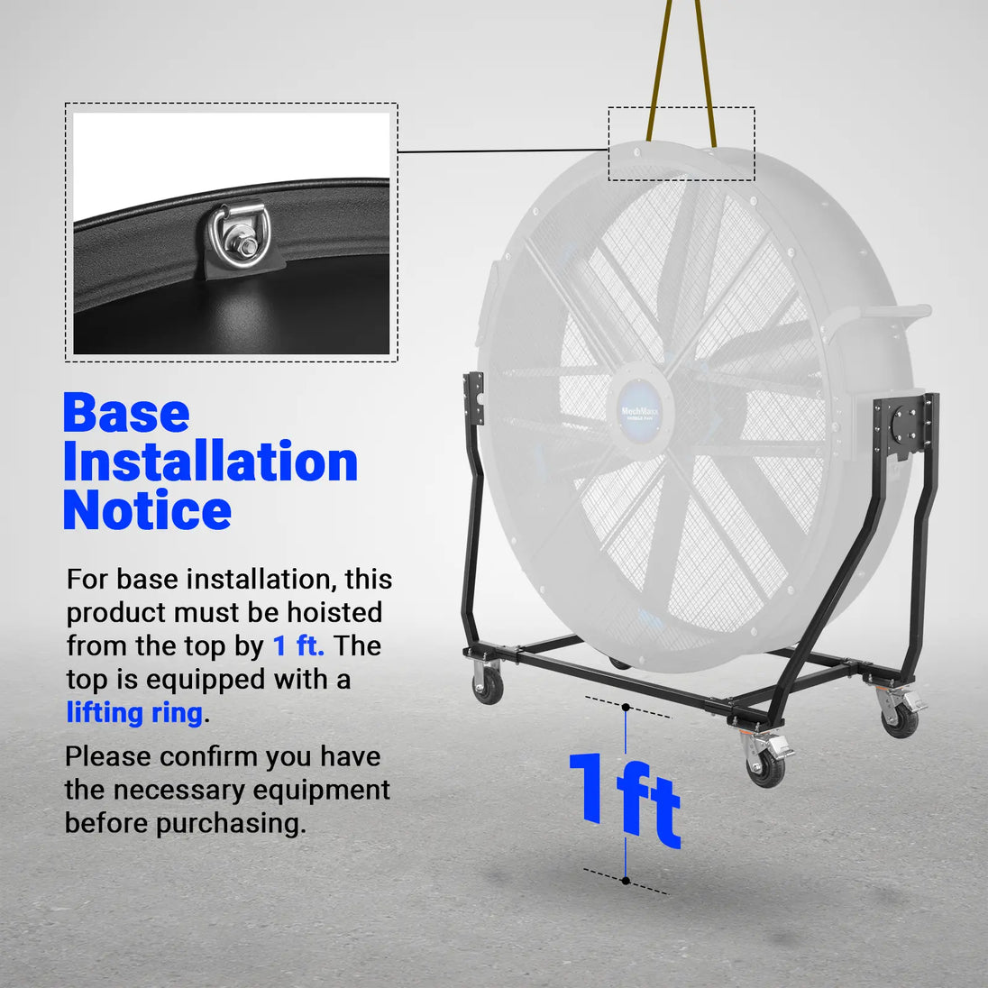 MechMaxx 79" Portable Industrial Floor Fan, Tiltable — Variable-Speed PMSM Motor