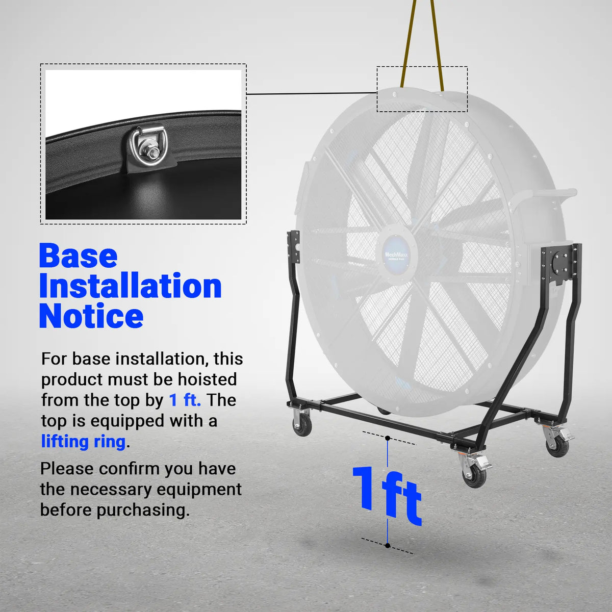MechMaxx 79" Portable Industrial Floor Fan, Tiltable — Variable-Speed PMSM Motor