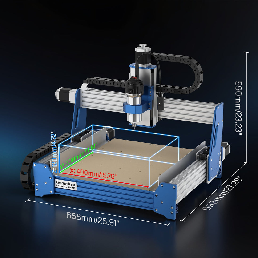 PROVerXL 4030S desktop CNC router machine, 710W spindle