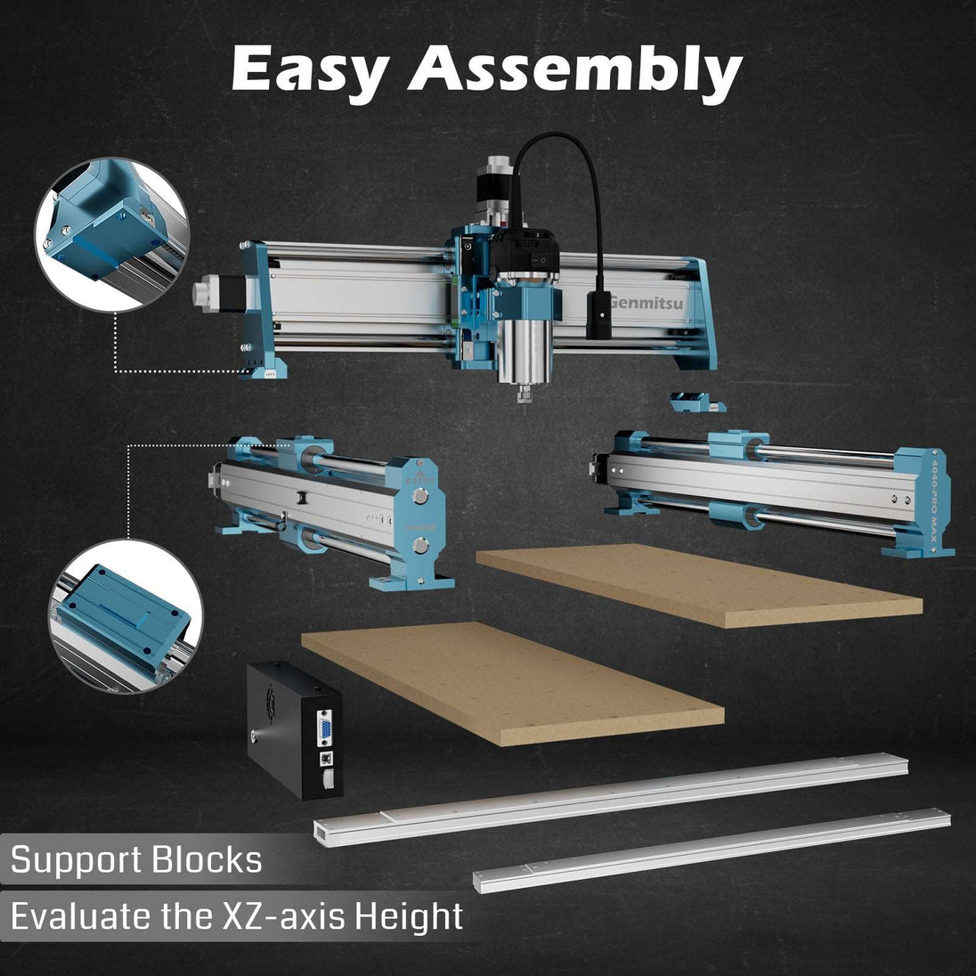 4040-PRO MAX CNC machine with 710W trimmer