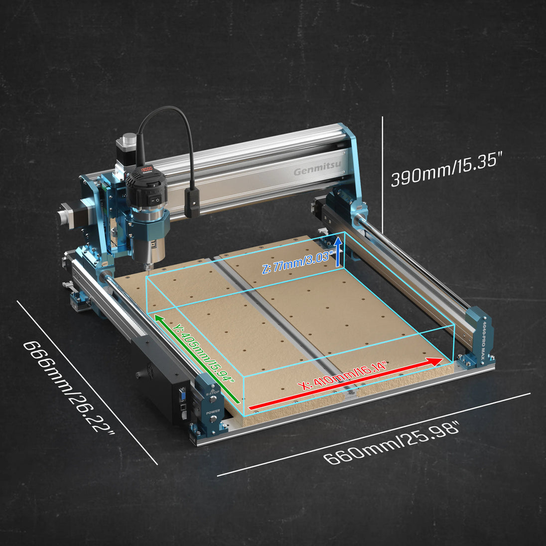 4040-PRO MAX CNC router machine, 710W spindle, linear rail