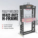 MechMaxx 75 Ton H-Frame Electric Hydraulic Shop Press with Hand Winch, 110V Motor, Fully Welded Steel Frame, Safety Guard, HSP75E - view 3