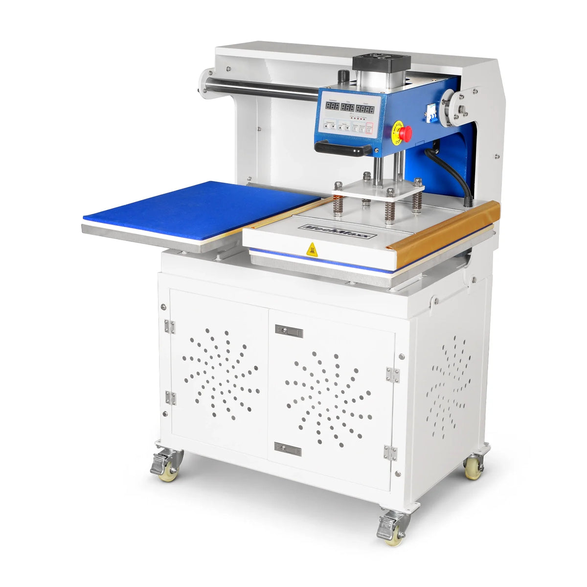 MechMaxx 16x24 Inch Commercial Pneumatic Dual Platen Heat Press - Auto Lift Sublimation Transfer Machine with Storage Base Cabinet (110V 1650W)