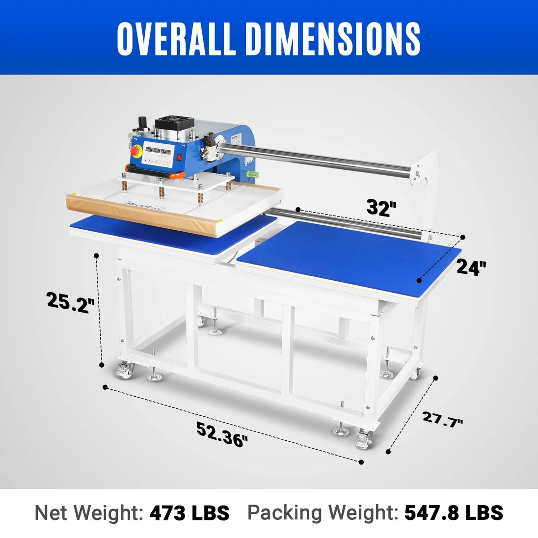 MechMaxx 24x32 Inch (60x80cm) Industrial Pneumatic Dual Platen Heat Press - Auto Lift Digital Sublimation Transfer Machine (220V 8HP) - view 2