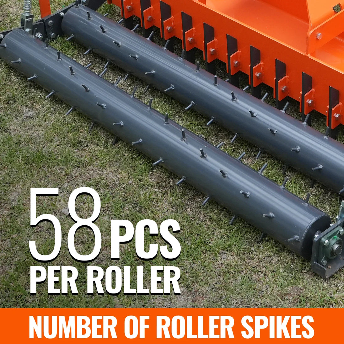 MechMaxx 72" Heavy Duty Soil Pulverizer, Double Spiked Roller, 25 Shanks, Category 1 and 2, 3 Point Hitch Tractor Attachment, TSP72D - view 5