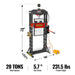 MechMaxx 20 Ton H-Frame Air/Hydraulic Shop Press with Press Pin Kit, Fully Welded Steel Frame, Safety Guard, Foot Pedal Control, HSP20 - view 2