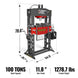 MechMaxx 100 Ton H-Frame Electric Hydraulic Shop Press with Hand Winch, 110V Motor, Fully Welded Steel Frame, Safety Guard, HSP100E - view 2
