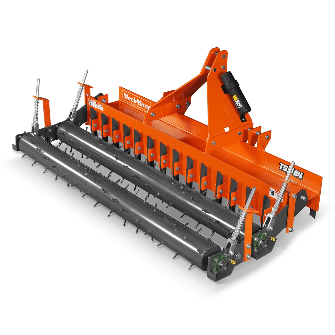 MechMaxx 84" Heavy Duty Soil Pulverizer, Double Spiked Roller, 29 Shanks, Category 1 and 2, 3 Point Hitch Tractor Attachment, TSP84D