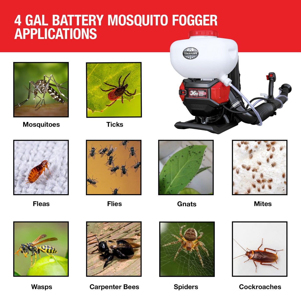 4 Gal Battery Powered Backpack Mosquito Fogger Sprayer 36V for Pest Control Ticks, Fleas, Flies, and Mosquitoes - view 20