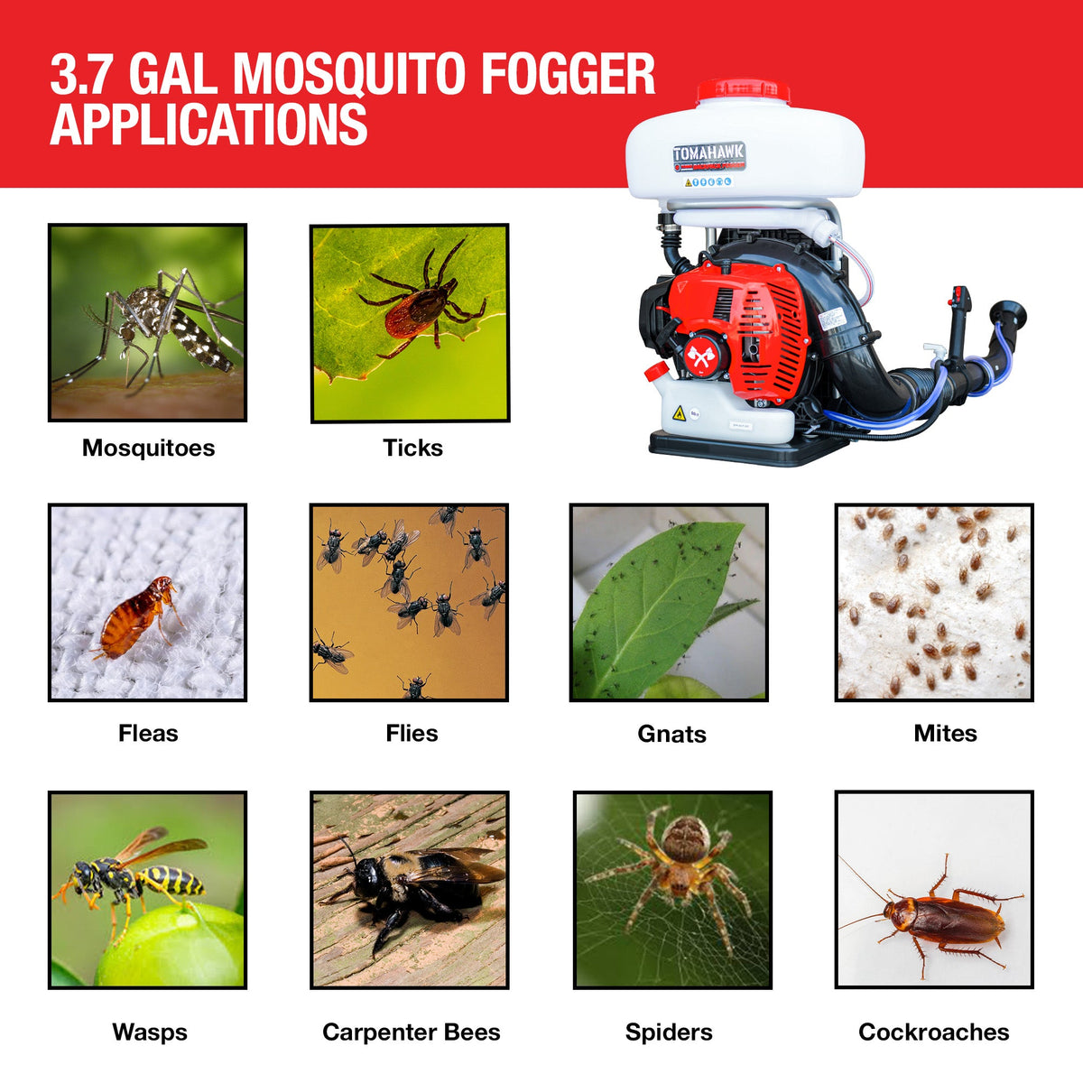 3.7 Gal Turbo Boosted Backpack Mosquito Fogger Leaf Blower for Pest Control - view 15