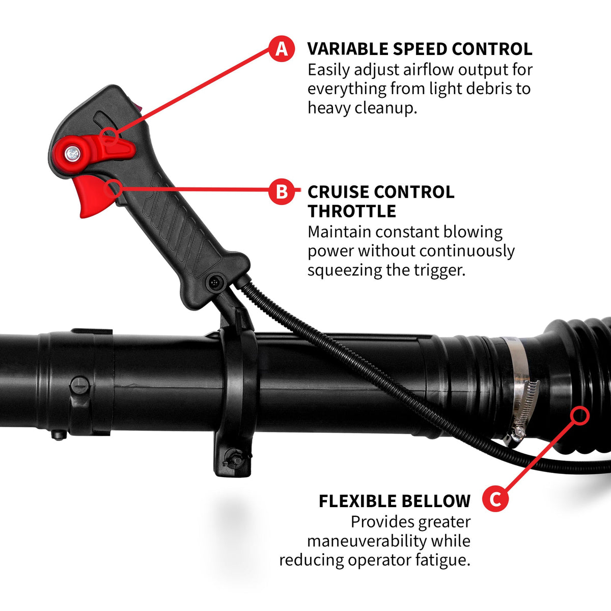 Cardinal 63.3cc Backpack Leaf Blower 675 CFM 196 MPH Gas Powered Professional Lawn Care Landscaping Yard Cleanup - view 6