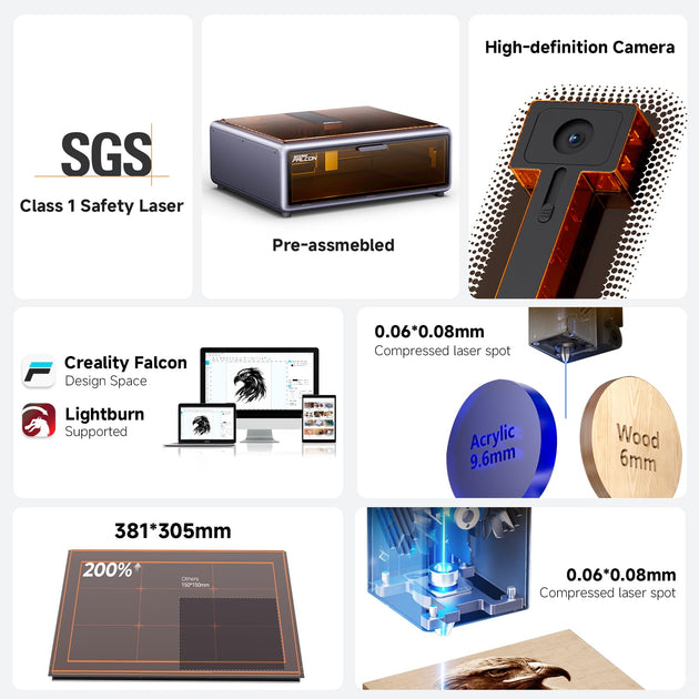 Creality Falcon A1 10W enclosed laser engraver with air assist