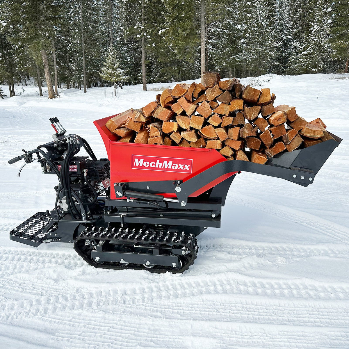 MechMaxx 1100lbs Capacity E-Start 10HP 302cc Gas Engine Tracked Dumper Hydraulic Tipping and Lifting with Front Shovel , D50HTFL - view 6