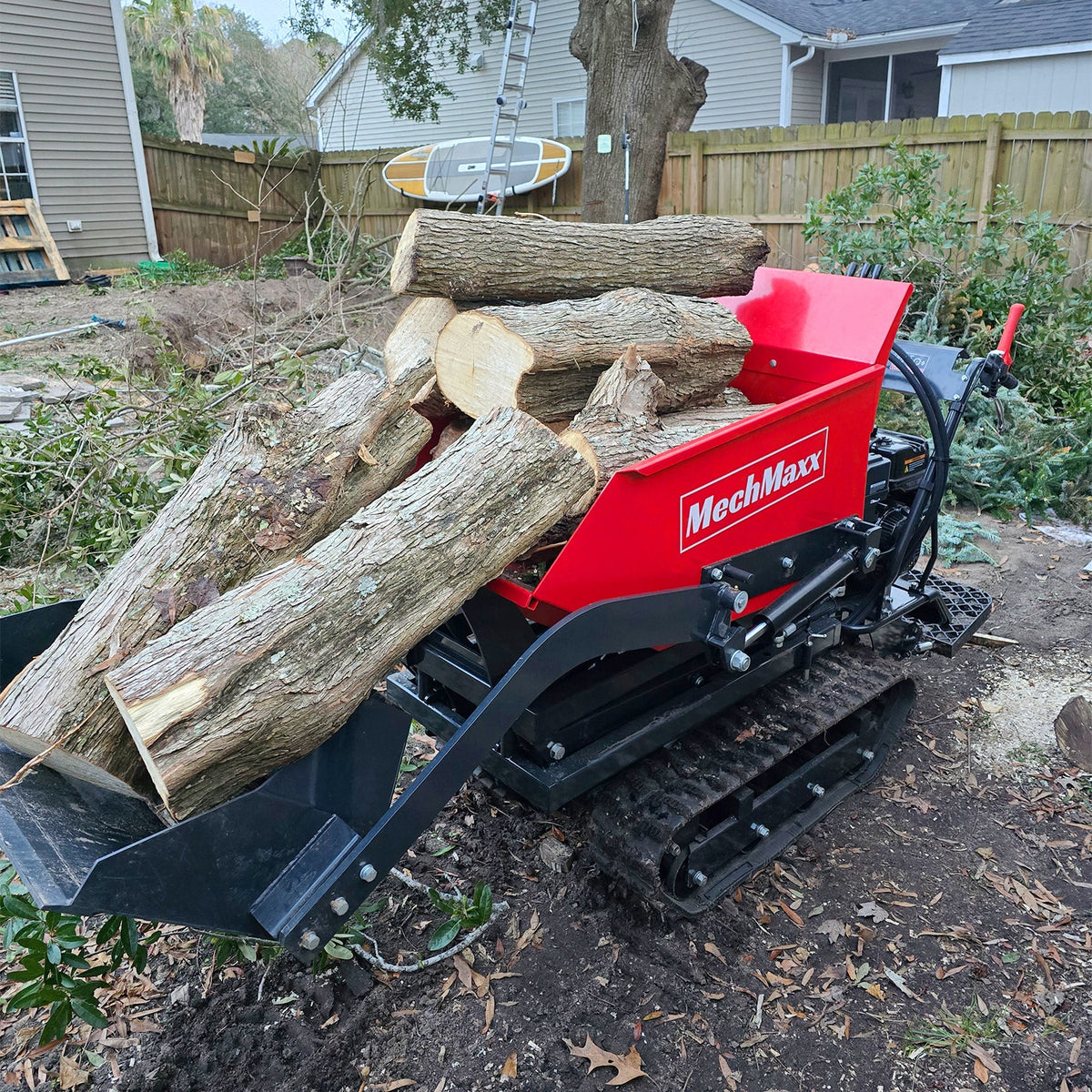 MechMaxx 1100lbs Capacity E-Start 10HP 302cc Gas Engine Tracked Dumper Hydraulic Tipping and Lifting with Front Shovel , D50HTFL - view 3