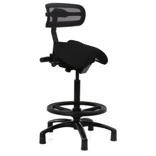 Performer Stealth Series studio stool with backrest