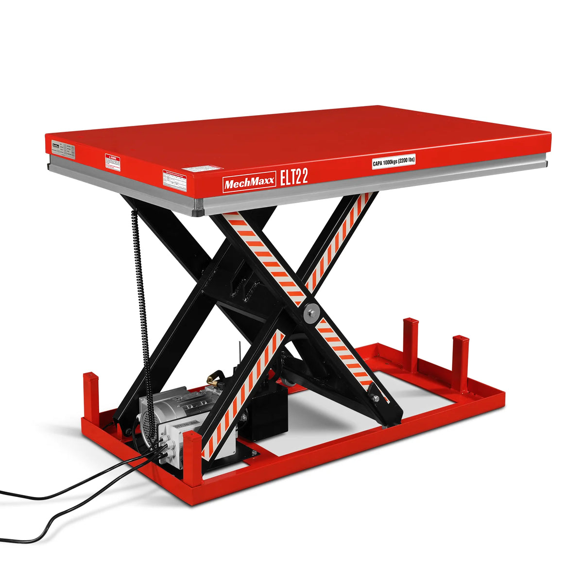 MechMaxx 2200lb Capacity Stationary Electric Hydraulic Lift Table , 51.2" x 32.3" Platform, 39.4" Lift Height , UL Certified Motor, ELT22