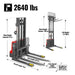 MechMaxx 2640lbs Lithium-ion Electric Straddle Stacker, 98" Lift, Adjustable Legs & Forks, F26-98S - view 5