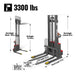 MechMaxx 3300lbs Lithium-ion Electric Straddle Stacker, 118" Lift, Adjustable Legs & Forks, F33-118S - view 5
