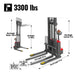 MechMaxx 3300lbs Lithium-ion Electric Straddle Stacker, 98" Lift, Adjustable Legs & Forks, F33-98S - view 5