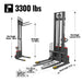 MechMaxx 3300lbs Lithium-ion Electric Straddle Stacker, 138" Lift, Adjustable Legs & Forks, F33-138S - view 5