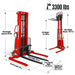 MechMaxx 3300lbs Semi-Electric Straddle Stacker, 118" Lift, Adjustable Legs & Forks, S33-118S - view 2