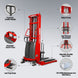MechMaxx 3300lbs Semi-Electric Straddle Stacker, 118" Lift, Adjustable Legs & Forks, S33-118S - view 3