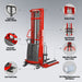 MechMaxx 3300lbs Semi-Electric Straddle Stacker, 138" Lift, Adjustable Legs & Forks, S33-138S - view 3